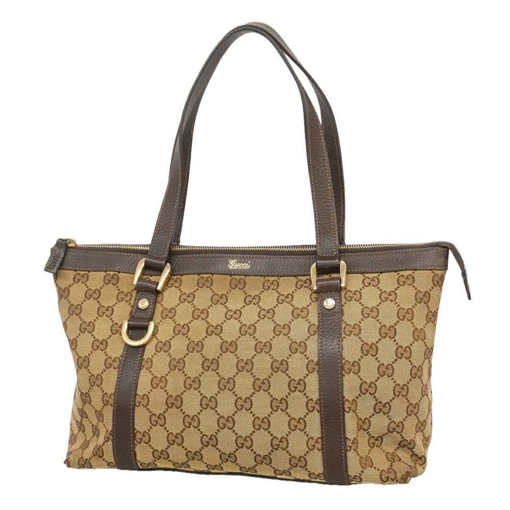 Gucci GG Canvas Abbey Handbag 141470 Brown Champagne Women's P3508451